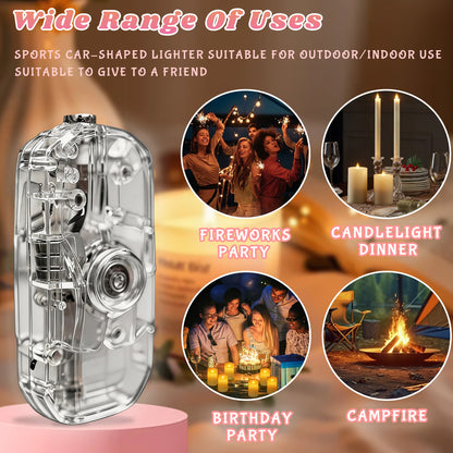 Transparent Decompression Windproof Lighter with DIY Stickers&Gift box
