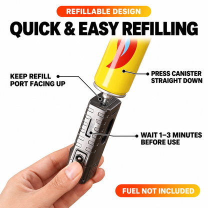 6-in-1 Torch Lighters, Torch Lighter with V & Straight Cutter, Punch, Holder, Draw Enhancer Tool, Triple Windproof Flame, All-in-one Lighter with Multi-Functional Accessory, Refillable Butane Lighters