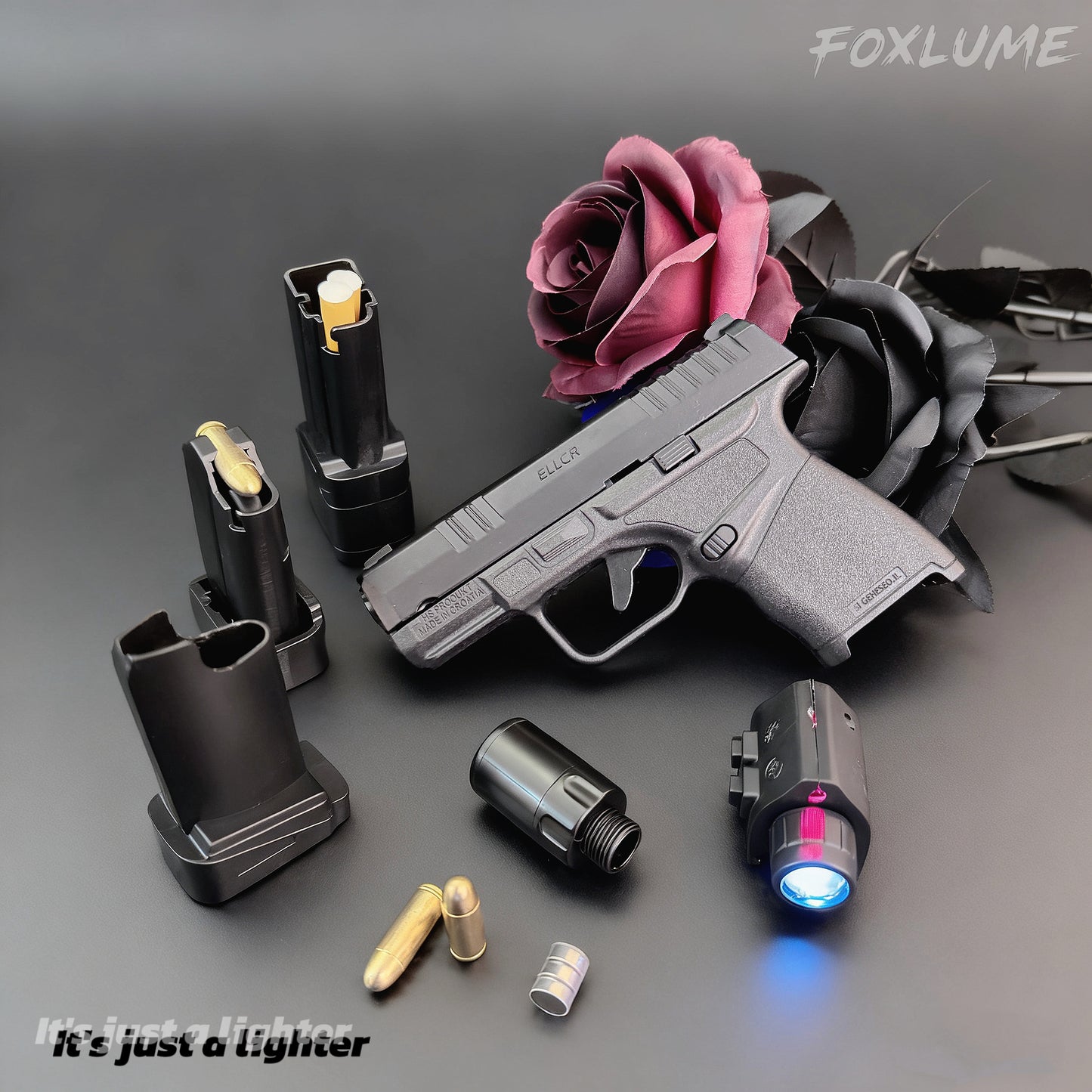 Cool Windproof Metal Lighter | Butane Not Included | Refillable Adjustable | Two Color Flames | Cool Lighter | Cool Gift for Men,BoyFriend, Father|Father's Day