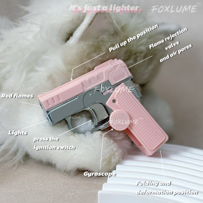 Elegant Fidget Lighter:-Foldable Windproof Flame with Gyroscope for Stress Relief
