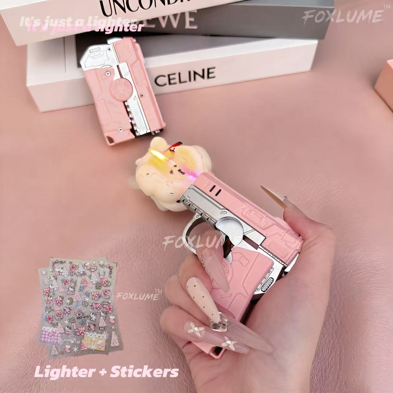 Elegant Fidget Lighter:-Foldable Windproof Flame with Gyroscope for Stress Relief