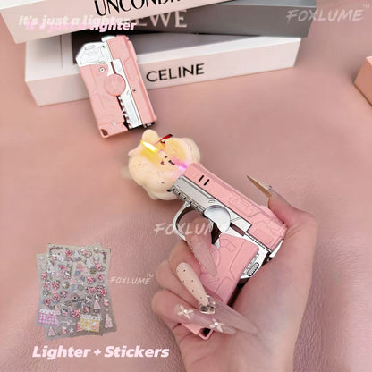 Elegant Fidget Lighter:-Foldable Windproof Flame with Gyroscope for Stress Relief