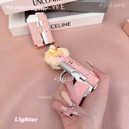 Elegant Fidget Lighter:-Foldable Windproof Flame with Gyroscope for Stress Relief