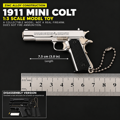 1:3 Mini 1911-Style Metal Collectible Model – Non-Firing, Take-Apart Design