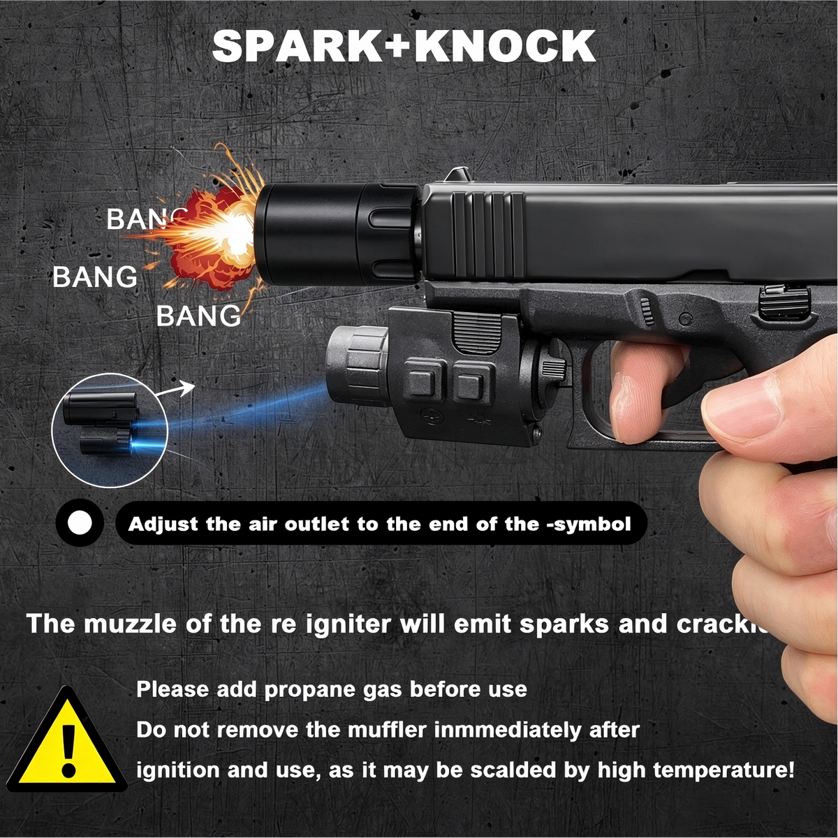 FoxLume Glock 17 - Shaped Windproof Metal Lighter | Dual Flame | Refillable Butane Lighter（Without Fuel）