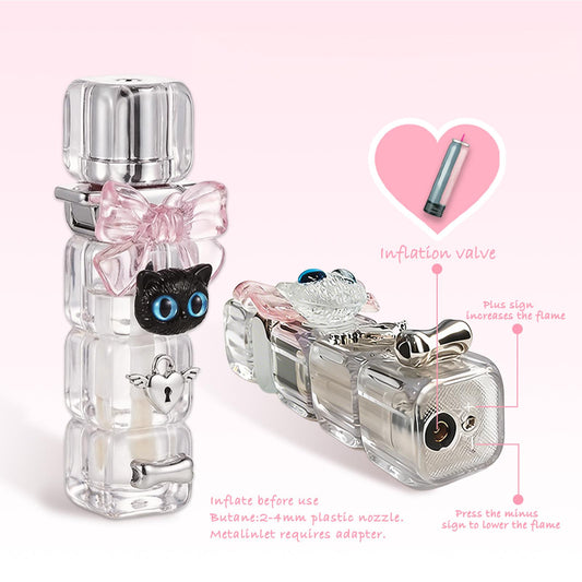 Foxlume Cute Cat Windproof Lighter-With Pink Gift Box[Without Gas]