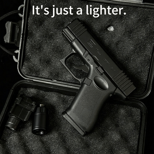FoxLume Glock 17 - Shaped Windproof Metal Lighter | Dual Flame | Refillable Butane Lighter（Without Fuel）