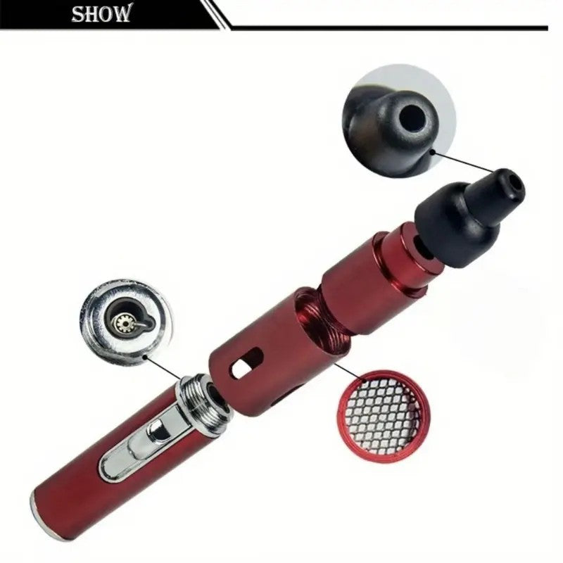 [Lighter only (Without Butane)]Refillable Metal Butane Pipe&Torch 2 IN 1 Lighter