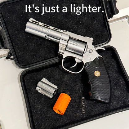 Foxlume Revolver Windproof Metal Lighter | Adjustable & Refilable | Fuel Not Included