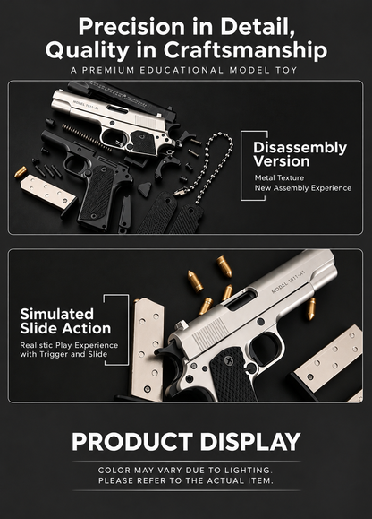 1:3 Mini 1911-Style Metal Collectible Model – Non-Firing, Take-Apart Design