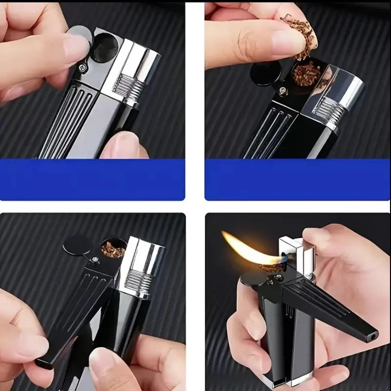 [Foxlume]Windproof 2 in 1  Lighter Refillable Folding with Adjustable Flame .  (Not inflated)