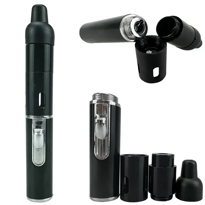 [Lighter only (Without Butane)]Refillable Metal Butane Pipe&Torch 2 IN 1 Lighter