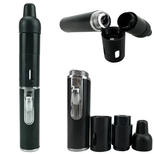 [Lighter only (Without Butane)]Refillable Metal Butane Pipe&Torch 2 IN 1 Lighter