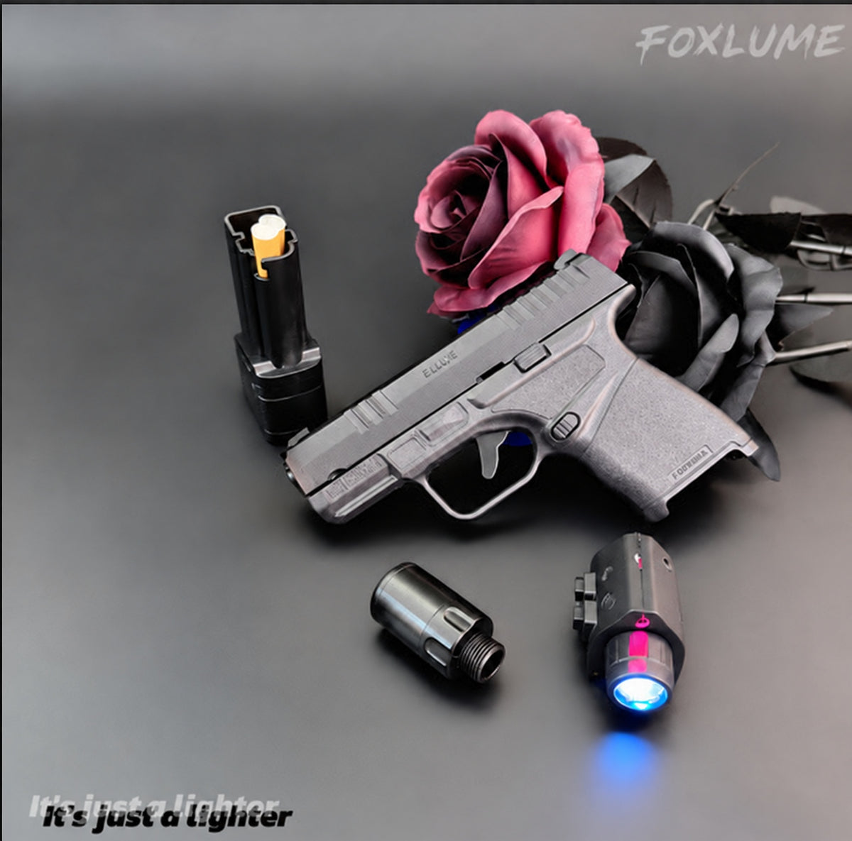 Cool Windproof Metal Lighter | Butane Not Included | Refillable Adjustable | Two Color Flames | Cool Lighter | Cool Gift for Men,BoyFriend, Father|Father's Day