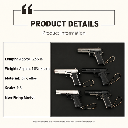 1:3 Mini 1911-Style Metal Collectible Model – Non-Firing, Take-Apart Design