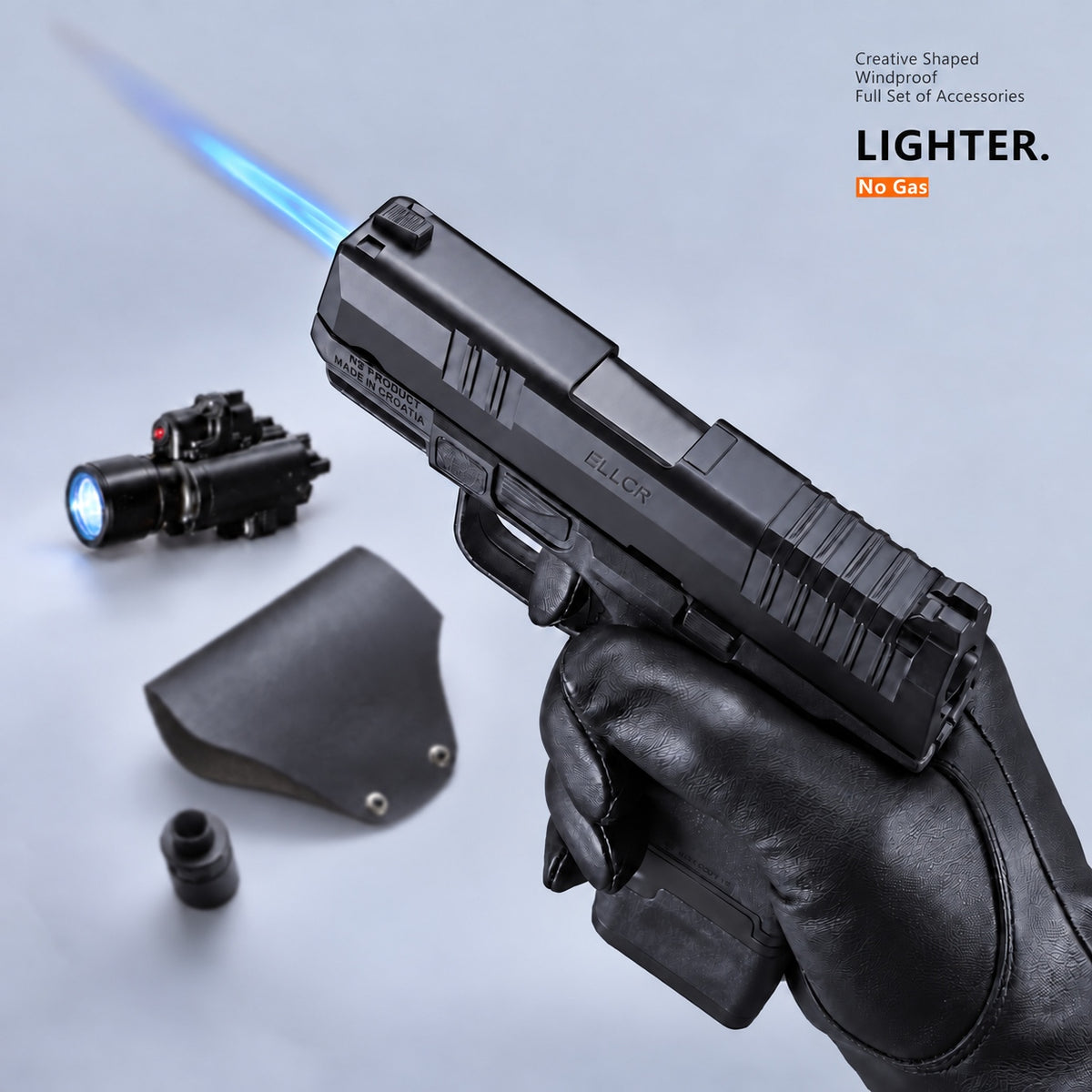Cool Windproof Metal Lighter | Butane Not Included | Refillable Adjustable | Two Color Flames | Cool Lighter | Cool Gift for Men,BoyFriend, Father|Father's Day