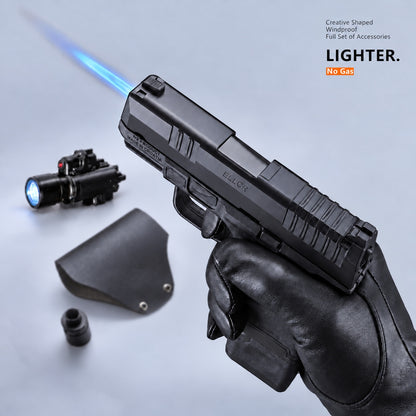 Cool Windproof Metal Lighter | Butane Not Included | Refillable Adjustable | Two Color Flames | Cool Lighter | Cool Gift for Men,BoyFriend, Father|Father's Day