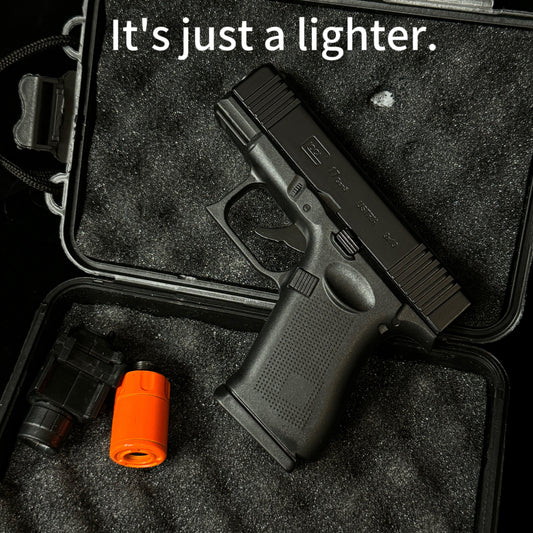 FoxLume Glock 17 - Shaped Windproof Metal Lighter | Dual Flame | Refillable Butane Lighter（Without Fuel）
