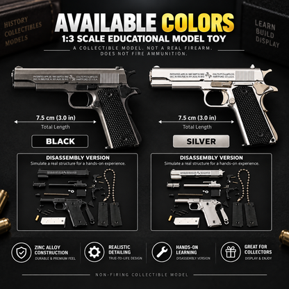 1:3 Mini 1911-Style Metal Collectible Model – Non-Firing, Take-Apart Design
